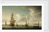 Shipping in light airs in the Thames Estuary by Charles Brooking