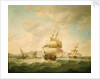 A merchantman and a royal yacht beating to qindward off Dover by Charles Brooking