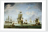 Shipping becalmed in the Solent by Charles Brooking