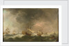 East Indiamen driven ashore in a storm by Charles Brooking