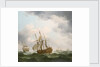 East Indiamen in a gale by Charles Brooking