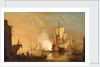 An English man-of-war firing a salute by Samuel Scott