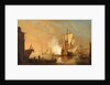 An English man-of-war firing a salute by Samuel Scott