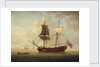 A brigantine in a calm sea by John Cleveley