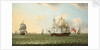 A fleet of East Indiamen by Francis Swaine