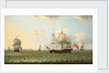 A fleet of East Indiamen by Francis Swaine