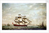 A two-decker and other vessels off Dover by Francis Holman