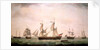 An English brig with captured American vessels by Francis Holman