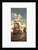 Moonlight scene: ships saluting by Monamy Swaine