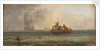 Four sailors in a ship's boat by Sands