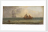 Four sailors in a ship's boat by Sands