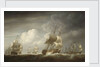 A fleet of East Indiamen at sea by Nicholas Pocock