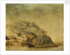 A ship hove down and burning off by Gabriel Bray