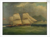 A sloop-of-war close-hauled in a breeze by British School