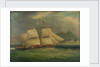 A sloop-of-war close-hauled in a breeze by British School