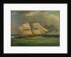 A sloop-of-war close-hauled in a breeze by British School