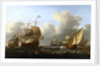 Dutch shipping with a flagship and a states yacht by William Anderson
