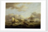 A cutter passing astern of a frigate by Thomas Luny