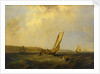 A sailing boat in a fresh breeze off Cowes by George Chambers the Elder