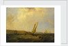 A sailing boat in a fresh breeze off Cowes by George Chambers the Elder