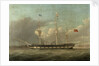 An Indiaman towed by a tug by unknown