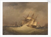 A frigate off a rocky coast by Nicolas Matthew Condy