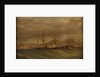 A paddle frigate in a rough sea off Naples by A. de Simone