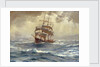A barque running before a gale by Thomas Jacques Somerscales