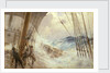 Clewing up the mainsail in heavy weather by Arthur John Trevor Briscoe