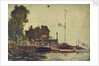The Royal Yacht Squadron Club House at regatta time by John Everett