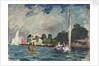 The Royal Yacht Squadron Club House, Cowes, at regatta time by John Everett