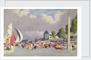 The Royal Yacht Squadron Club House, Cowes, at regatta time by John Everett