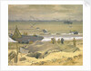 View of Courseulles with DUKWs landing stores by Stephen Bone