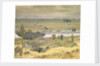 View of Courseulles with DUKWs landing stores by Stephen Bone