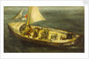 A ship's boat at sea by Richard Ernst Eurich