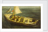 A ship's boat at sea by Richard Ernst Eurich