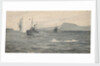 HMS 'Lanner' and 'Salvia' under bomb attack in Suda Bay by Rowland John Robb Langmaid