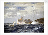 The 'San Demetrio' at the Jervis Bay action, 5 November 1940 by Norman Wilkinson