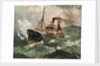 Gale force 8: trawler in a rough sea by Harry Hudson Rodmell