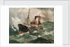 Gale force 8: trawler in a rough sea by Harry Hudson Rodmell