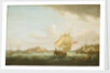 A merchantman and other vessels off Castle Cornet, Guernsey by Thomas Whitcombe