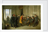Pensioners outside the chapel at Greenwich ('An Old Tar doing Penance for his devotion to Jolly Bacchus') by Henry James Pidding