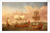 The 'Peregrine' and other Royal yachts off Greenwich circa 1710 by Jan Griffier