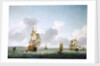 A two-decker and a frigate running into the Thames off Gravesend by Charles Brooking