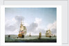 A two-decker and a frigate running into the Thames off Gravesend by Charles Brooking