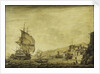 A Dutch ship arriving at Naples by Cornelis Bouwmeester