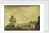 A Dutch ship arriving at Naples by Cornelis Bouwmeester
