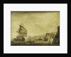 A Dutch ship arriving at Naples by Cornelis Bouwmeester