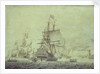 Dutch and English ships arriving at Naples by Cornelis Bouwmeester