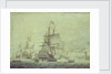 Dutch and English ships arriving at Naples by Cornelis Bouwmeester